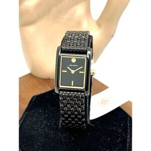 Tory Burch Women's Watch TBW1086 Eleanor Quartz Gold Black Dial Stainless Steel
